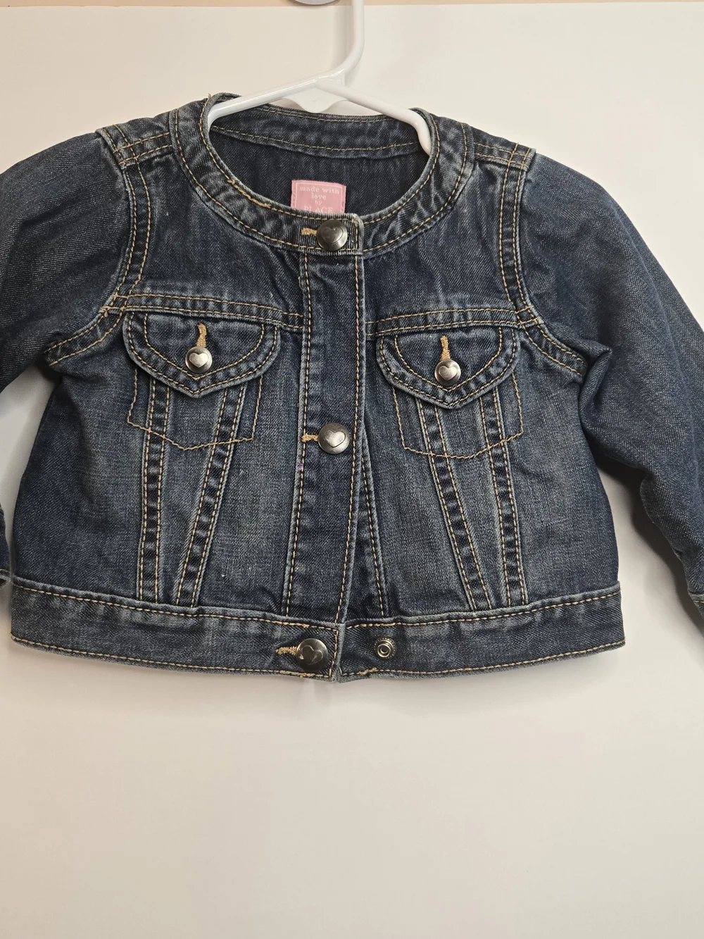 The Children's Place Girls Blue Denim Jean Jacket - Snap Front